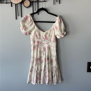 Teen Floral Puff Sleeve Dress XS